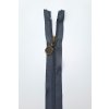 Krátký zip kapsový - středně hrubý 20 cm, zuby 6 mm spirála šedá