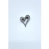 Ozdobný špendlík SRDÍČKO, šedá