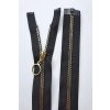 Dlouhý zip dělitelný - středně hrubý, zuby 6 mm, černá zlatá 60