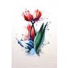 Viskóza tisk - tulipány, panel 72x80 cm