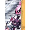 Viskóza tisk - květiny a proužky, raport 100 cm, panel