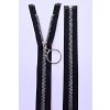 Dlouhý zip dělitelný - písmenka 65 cm, zuby 8 mm, černá/stříbrná