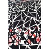Viskóza tisk - geometrické tvary s květy, raport 120 cm, panel
