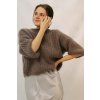 Dámský svetr kr.rukáv Mohair, šedo-oříšková