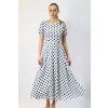 Dámské šifónové šaty puntík, bílá