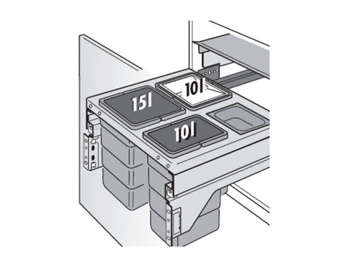 Vestavný odpadkový koš CARGO SOFT 3610-54