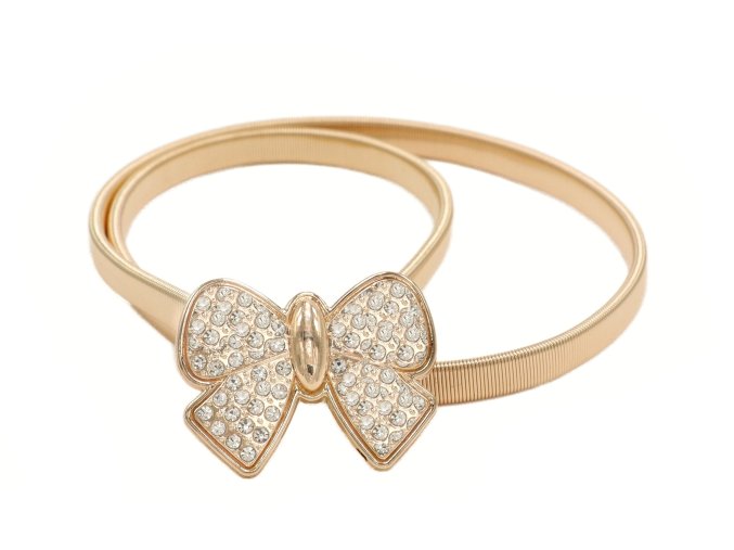 Dámský pružinový pásek s kamínkovou ozdobou