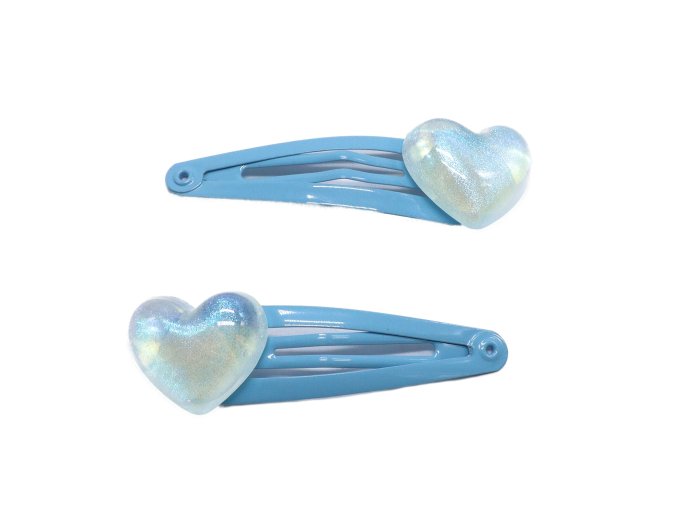 Sponky s perleťovým srdíčkem, 2 ks