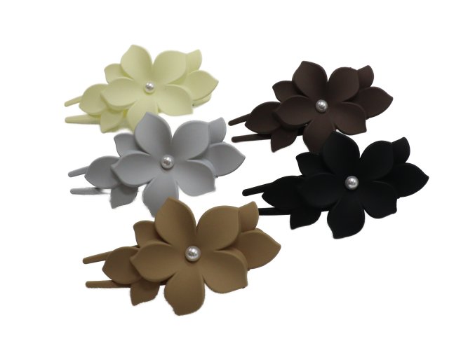 Spona na vlasy s květem a perličkou