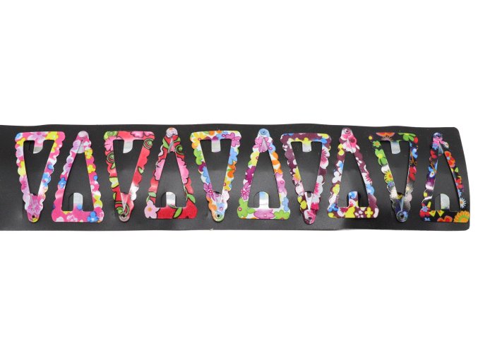 Barevné sponky - tvar trojúhelníku, 10 ks