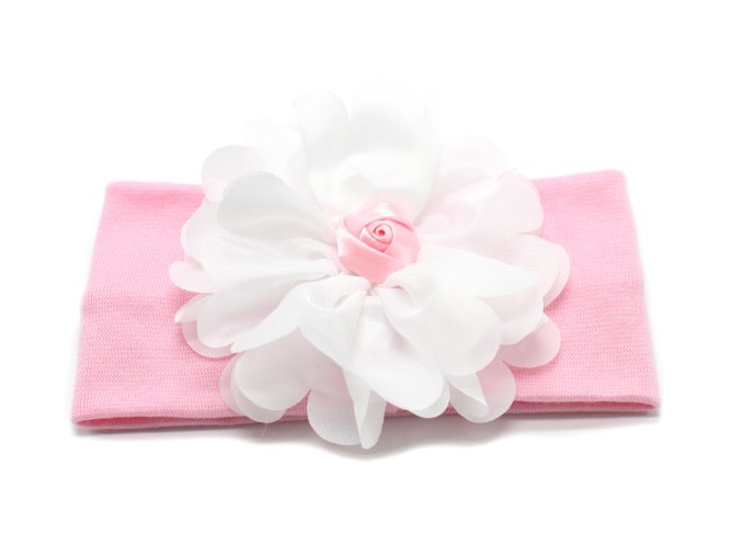 Látková čelenka pro miminko s velkým květem