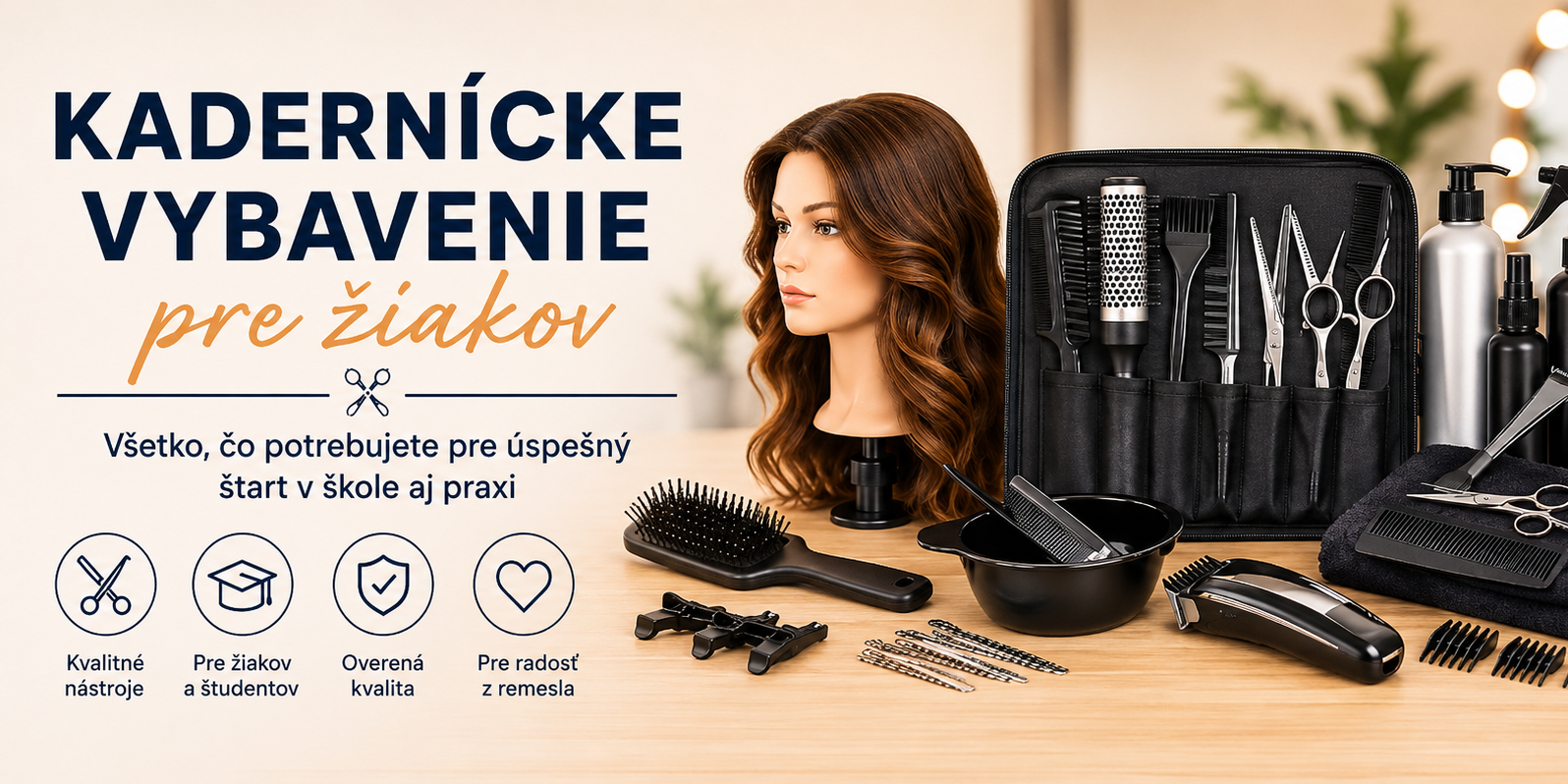 Sety pre učňov a kadernické vybavenie do školy