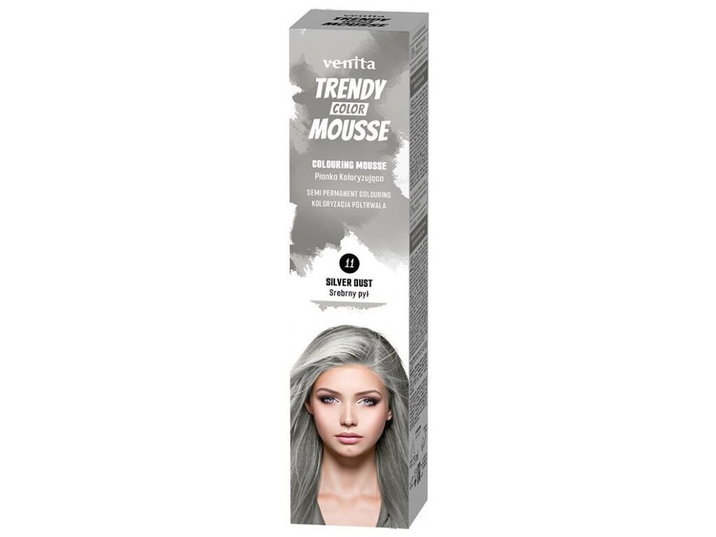 VENITA Trendy Color Mousse 11 SILVER DUST - farebné penové tužidlo 75ml - strieborné
