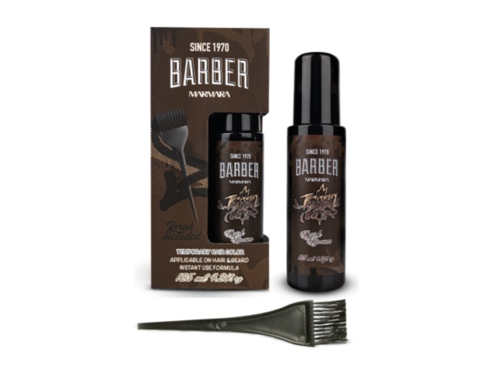 63203 barva na vlasy a vousy marmara barber temporary hair color tmave hneda 125 ml
