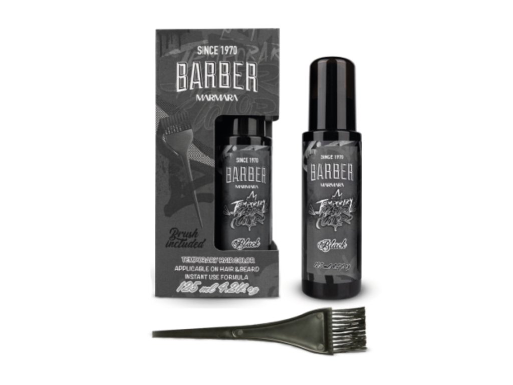 63206 barva na vlasy a vousy marmara barber temporary hair color cerna 125 ml