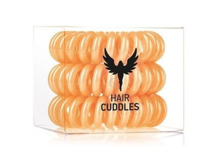 HH SIMONSEN Hair Cuddles Orange 3ks - špirálové gumičky do vlasov - oranžové