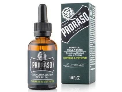 PRORASO Cypress Olej na bradu s vôňou cyprusu a ázijské trávy vetiver 30ml