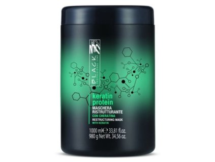 BLACK Keratin Proteín Mask 1000ml - keratínová maska na poškodené vlasy