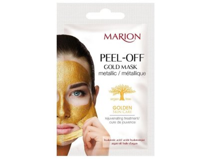 MARION Face Gold Mask Metalic Peel-Off Hyaluronic Acid 6g - zlupovacia pleťová maska