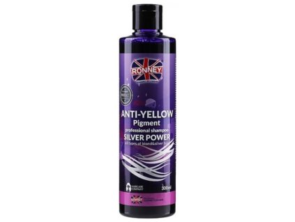 RONNEY Anti-Yellow Silver Power Shampoo 300ml - šampón na melírované a blond vlasy