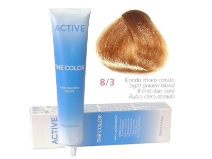 ACTIVE The Color Permanentná krémová farba na vlasy - Svetlá zlatá blond 8-3