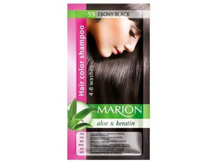 MARION Hair Color Shampoo 59 Ebony Black - farebný tónovací šampón 40ml - ebenovo čierna