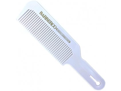 BARBERCO Clipper Comb White - biely hrebeň s rúčkou na strihanie vlasov