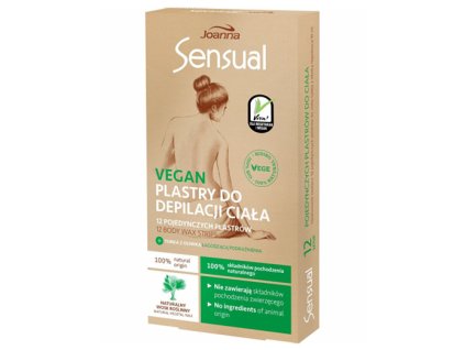JOANNA Sensual Depilatory Body VEGAN 12ks - voskové depilačné náplasti na telo