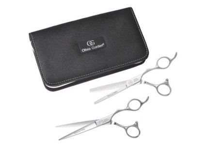 OLIVIA GARDEN SilkCut PRE SHEAR KIT Silver 5' + 6'35T Left - sada nožníc pre ľavákov