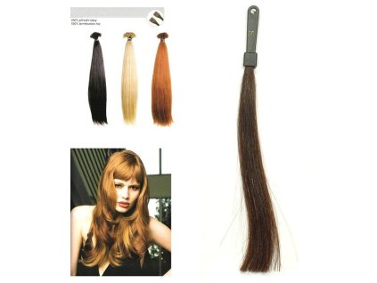 SO.CAP. Rovné vlasy Prírodný odtieň 8001LC 35-40cm - gaštanovo hnedá 4