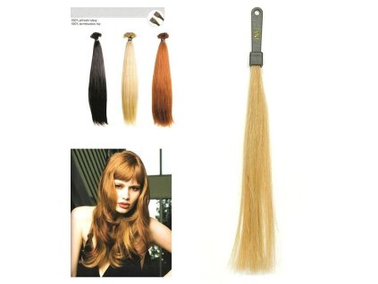 SO.CAP. Rovné vlasy Prírodný odtieň 8001LC na predlžovanie vlasov 35-40cm - zlatá DB4