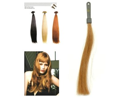 SO.CAP. Rovné vlasy Prírodný odtieň 8001LC 35-40cm - stredná zlatá blond 27