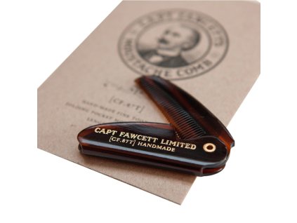 59729 skladaci hreben na knir captain fawcett folding pocket moustache comb
