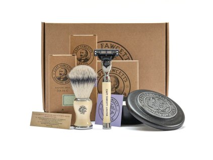 65888 darkova sada mydla stetky a mach 3 strojku na holeni captain fawcett shaving gift set