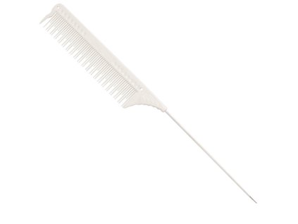 63983 profesionalni tupirovaci hreben s kovovou spickou jrl teasing comb j103 bily