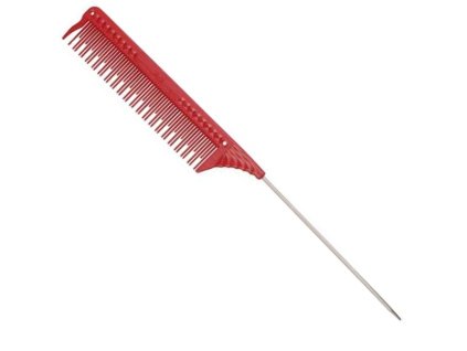 63986 profesionalni tupirovaci hreben s kovovou spickou jrl teasing comb j103 cerveny