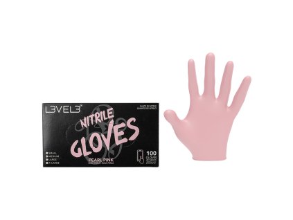 Růžové profesionální nitrilové rukavice L3VEL3 Nitrile gloves