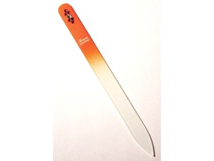 BOHEMIA CRYSTAL Sklenený pilník na nechty Swarovski - 140mm - oranžový