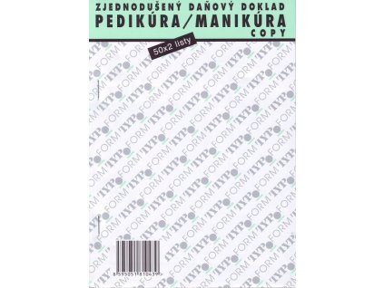 PEDIKÚRA-MANIKÚRA Zjednodušený daňový doklad - prepisovacie blok 50x2listy