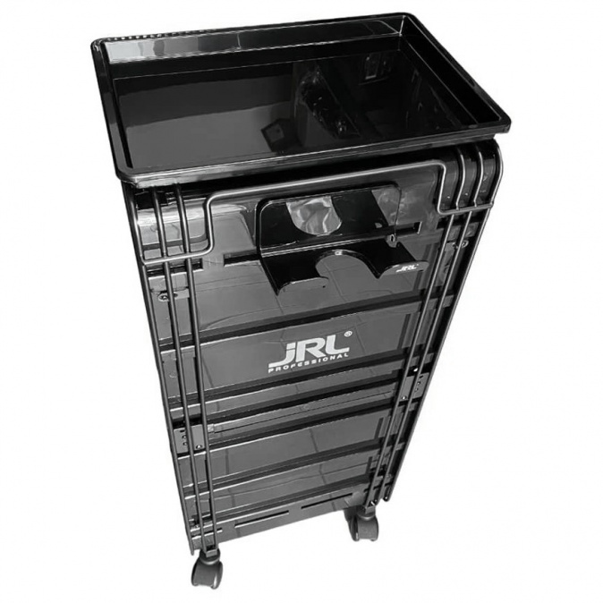 JRL Professional Barber Trolley Black - kadernícky pojazdný vozík JRL - čierny