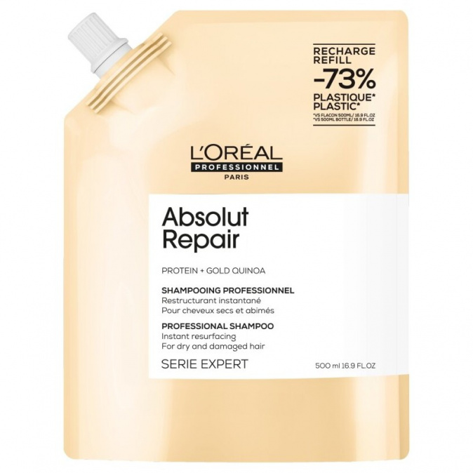 LOREAL Serie Expert Absolut Repair Shampoo Refill 500ml - pre veľmi poškodené vlasy - náhradná náplň