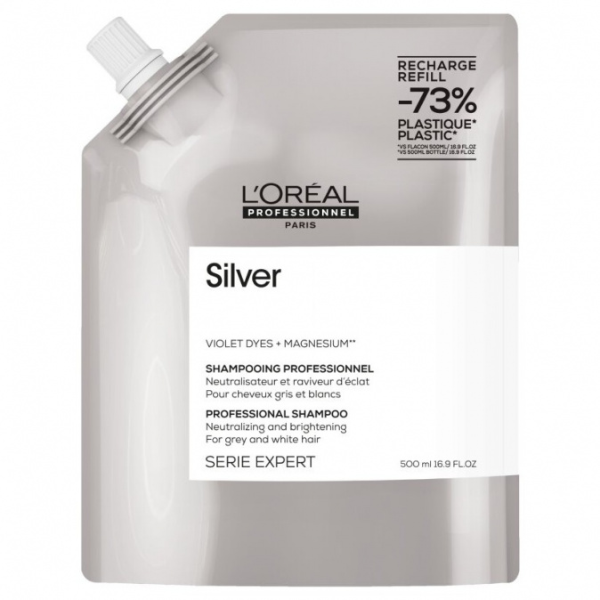 LOREAL Professionnel Silver Shampoo Refill 500ml - šampón pre biele a melírované vlasy - náhradná náplň