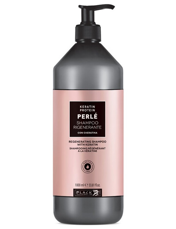 BLACK Perlé Keratin Shampoo 1000ml - regeneračný šampón pre poškodené vlasy