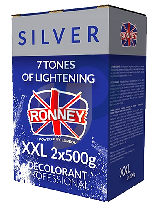 RONNEY Silver Profesionálny melírovací prášok 1000g - zosvetľuje až o 7 odtieňov