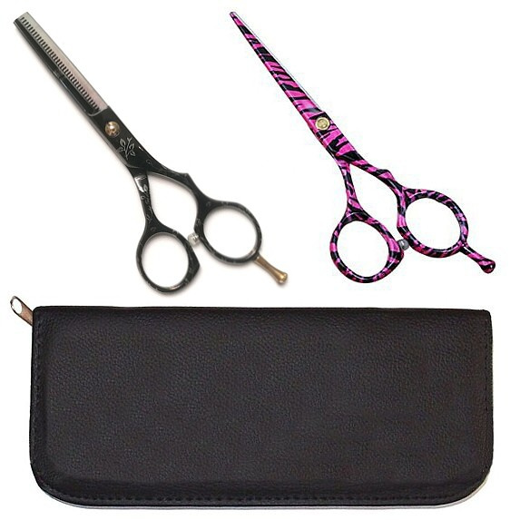 PRO FEEL JAPAN SET Pink + Black Flowers - sada profesionálnych 5,5´ kaderníckych nožníc