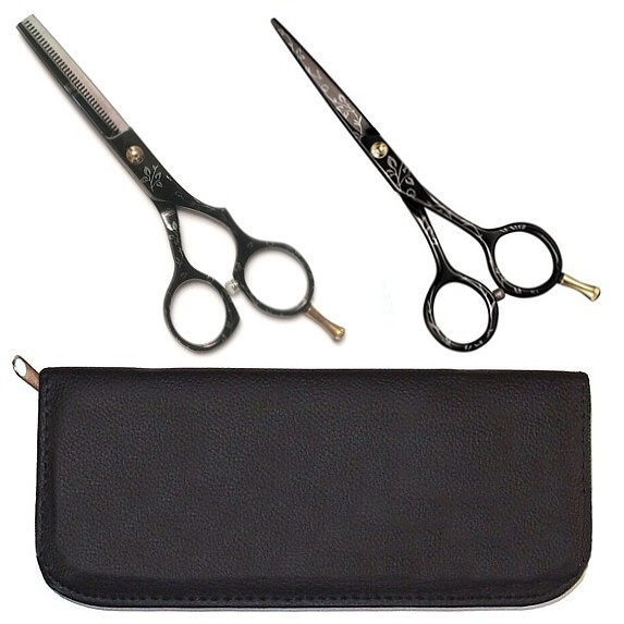 PRO FEEL JAPAN SET Pink + Black Flowers - sada profesionálnych 5,5´ kaderníckych nožníc
