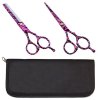 PRO FEEL JAPAN SET Pink Black - sada profesionálnych 5,5´ kaderníckych nožníc