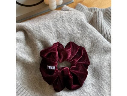 Sametová scrunchie PLUM