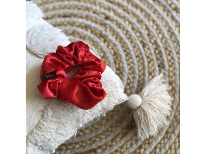 Sametová scrunchie SCARLET