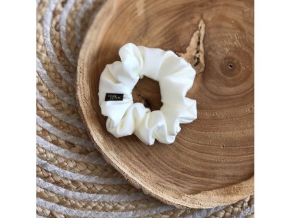 Hedvábná scrunchie VANILLA